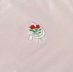 Sickle and Flowers Embroidered Pink Tee - 3SJ Shop