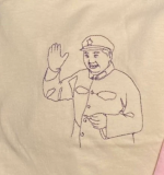 Mao Zedong Minimalistic Continuous Line Embroidered Design - 3SJ Shop