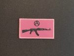 TQILA patch, IRPGF patch, Queer Insurrection and Liberation Army, AK-47 anarchy patch, pink patch, 2"x3.5" patch, Velcro patch, iron-on patch, нашивка TQILA, нашивка IRPGF, Армия квирного восстания и освобождения, нашивка с АК-47 и анархией, розовая нашивка, нашивка 2"x3.5", нашивка на велкро, нашивка на клеевой основе, رقعة TQILA، رقعة IRPGF، جيش انتفاضة وتحرير المثليين، رقعة بندقية AK-47 وفوضى، رقعة وردية، رقعة 2"x3.5"، رقعة فيلكرو، رقعة لاصقة, parche TQILA, parche IRPGF, Ejército de Insurrección y Liberación Queer, parche de AK-47 anarquía, parche rosa, parche 2"x3.5", parche de Velcro, parche de plancha.