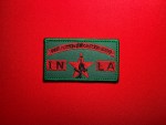 INLA, Irish National Liberation Army, Irish republican, socialist paramilitary, Ireland, Northern Ireland, Troubles, Irish history, political patch, embroidered patch, revolutionary patch, red star, rifle emblem, militant group, Irish republicanism, Irish socialism, Belfast, Derry, Armagh, Provisional IRA, historical patch, replica patch, leftist militia, anti-imperialist, Irish conflict, Irish militant, republican flag, socialist republic, Marxist-Leninist, political memorabilia, liberation movement, paramilitary insignia, Velcro patch, iron-on patch, sew-on patch, Irish resistance, patch collection, militant symbolism, Irish unity, armed struggle, radical history, Irish nationalist, collectors patch