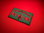 INLA, Irish National Liberation Army, Irish republican, socialist paramilitary, Ireland, Northern Ireland, Troubles, Irish history, political patch, embroidered patch, revolutionary patch, red star, rifle emblem, militant group, Irish republicanism, Irish socialism, Belfast, Derry, Armagh, Provisional IRA, historical patch, replica patch, leftist militia, anti-imperialist, Irish conflict, Irish militant, republican flag, socialist republic, Marxist-Leninist, political memorabilia, liberation movement, paramilitary insignia, Velcro patch, iron-on patch, sew-on patch, Irish resistance, patch collection, militant symbolism, Irish unity, armed struggle, radical history, Irish nationalist, collectors patch
