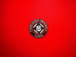 CJNG Operadores Droneros 3.5 inch embroidered patch with skull and number 3, quadcopter drones, red border, black background, C.J.N.G. text and gold stars on red fabric background