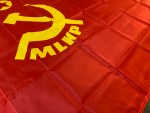 MLKP (Marxist–Leninist Communist Party) 3 × 5 ft red polyester flag featuring a yellow hammer and sickle, MLKP lettering, and a circled red star.